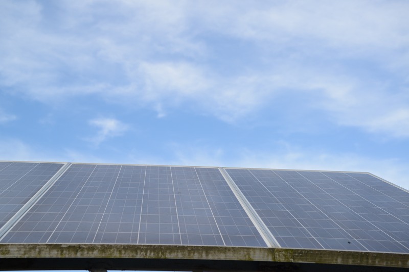 Solar panel generating electricity free photo