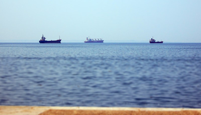 Cargo ships on sea free photo