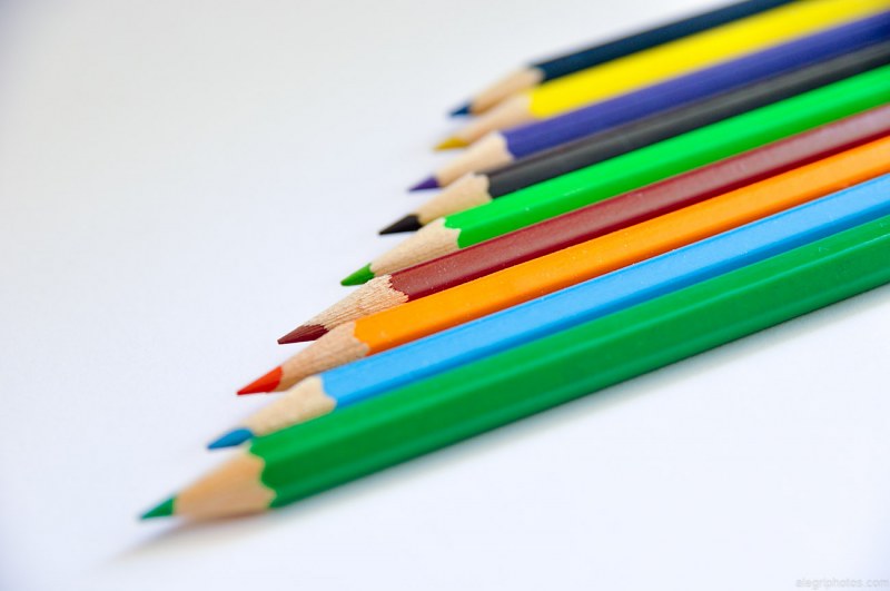 Colorful crayons free photo