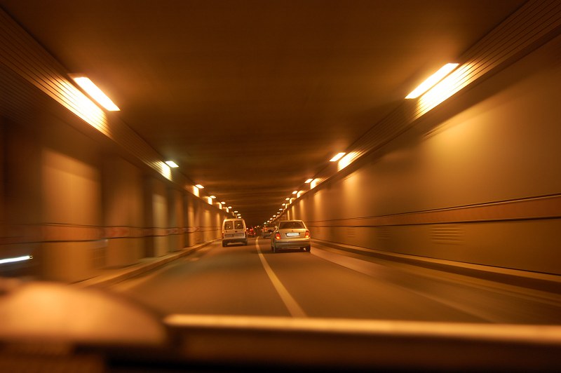 Driving trough a tunnel free photo