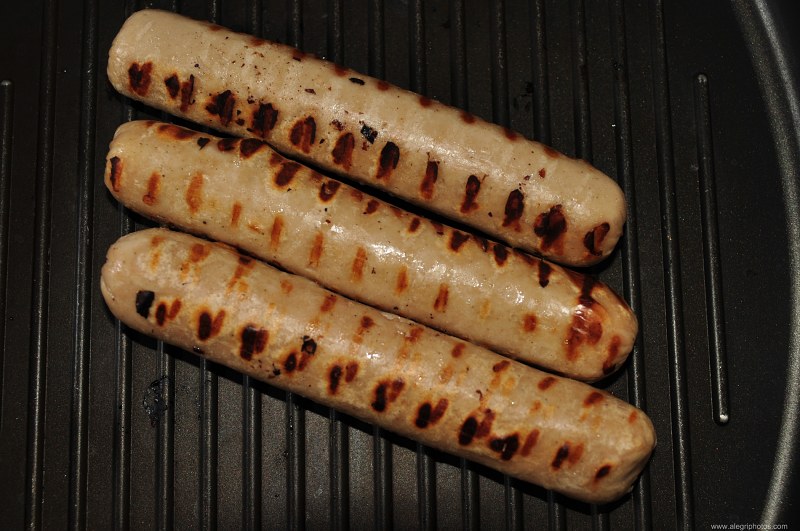 Grilled sausages free photo