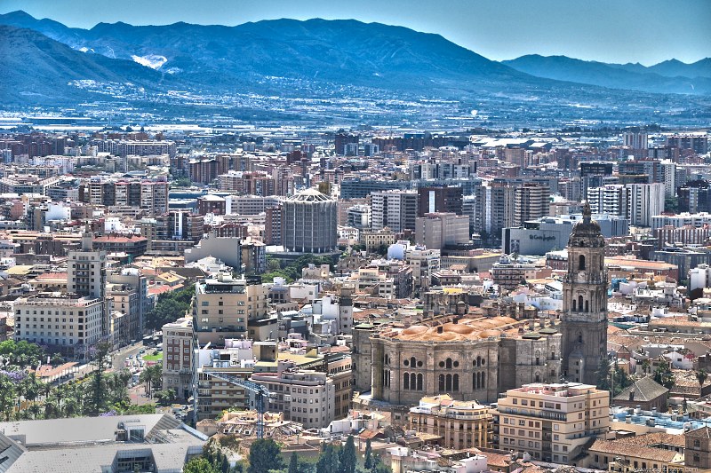 Malaga city and cathedral free photo