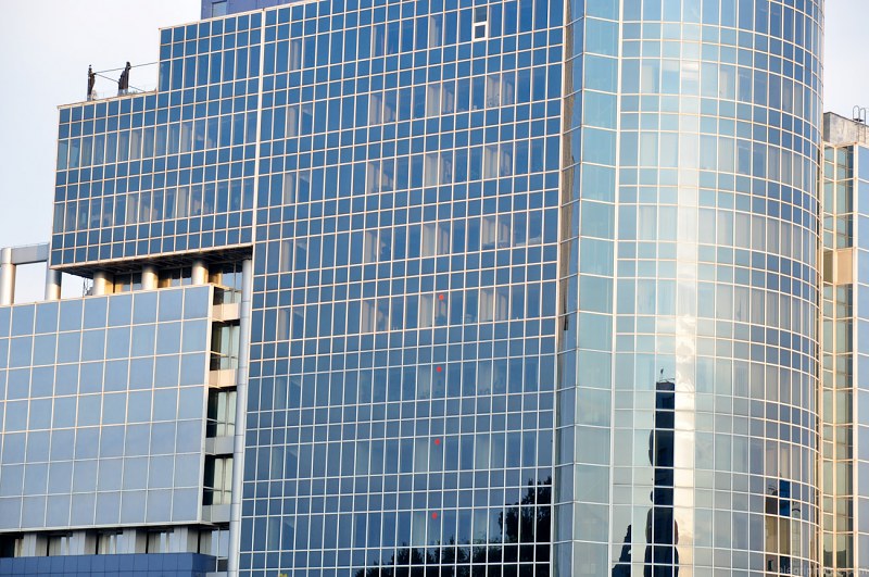 Modern office skyscraper free photo