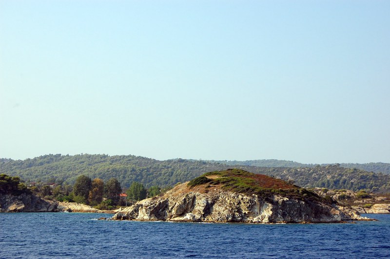 Rocky shore of an island free photo