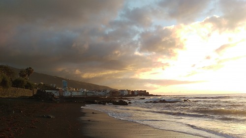Black sand beach in Tenerife free photo