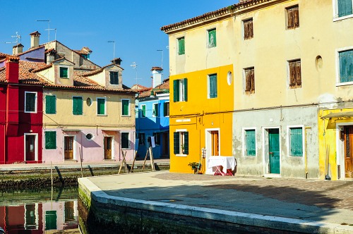 Old vivid painted houses free photo