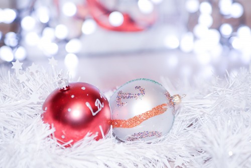 Pair of Christmas decorations free photo