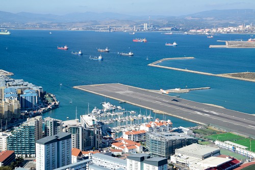 Plane taking off from Gibraltar airport