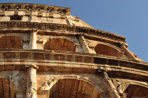 Exterior wall of the Colosseum free photo