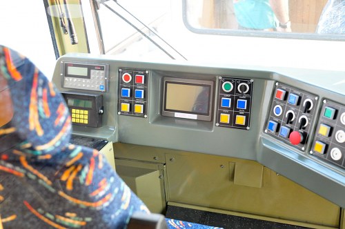 Inside a tram cockpit free photo