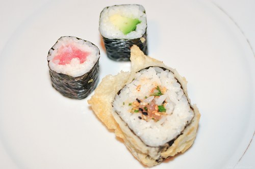 Maki sushi on plate free photo