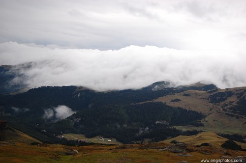 Mountain covered in clouds free photo