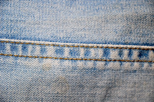Stitch line on jeans free photo