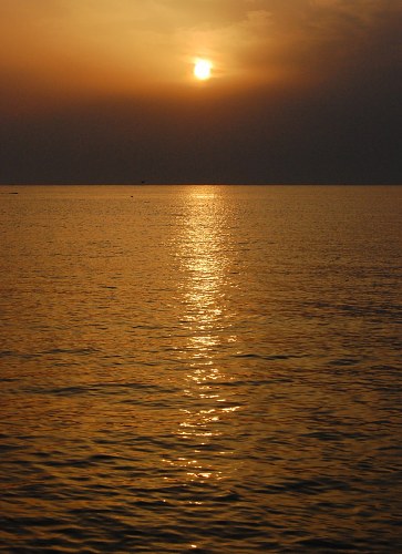 Sunset above sea free photo