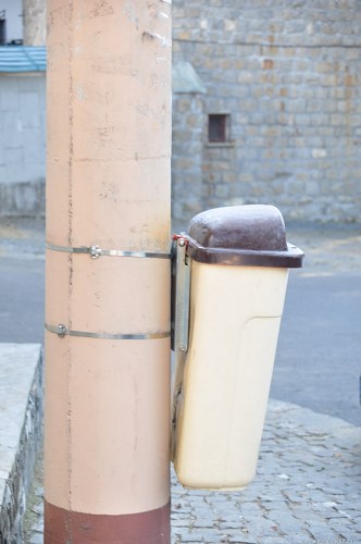 Trash bin on a street free photo